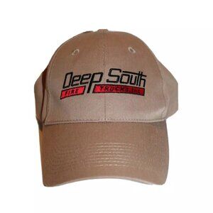 Preowned Deep South Fire Trucks Hat Beige Hook Loop Baseball Cap